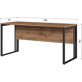 Стол прямой K-Loft (дуб натуральный/графит, 1580х670х752 мм)