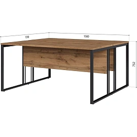 Рабочая станция Комус Мебель K-Loft двухместная (дуб натуральный, 1580х1370х752 мм)