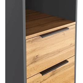 Тумба приставная Комус Мебель K-Loft (дуб натуральный/графит, 436х670х752 мм, 2 ящика)