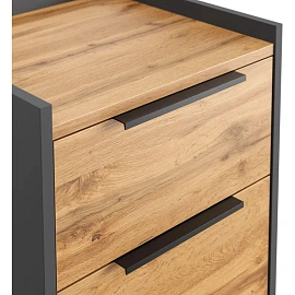 Тумба подкатная K-Loft (дуб натуральный/графит, 434х400х555 мм, 2 ящика)