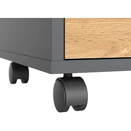 Тумба подкатная K-Loft (дуб натуральный/графит, 434х400х555 мм, 2 ящика)