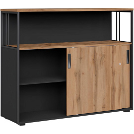 Шкаф-купе комбинированный K-Loft полузакрытый (дуб натуральный/графит, 1370х420х1116 мм)