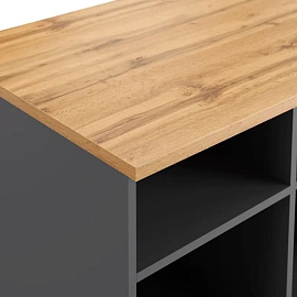 Тумба под оргтехнику Комус Мебель K-Loft (дуб натуральный/графит, 786х616х568 мм)