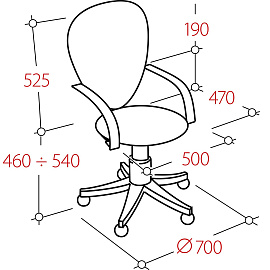 Кресло офисное Бюрократ CH 599 AXSN черное (сетка/ткань, пластик)