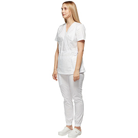 Костюм медицинский женский м24-КБР белый (размер 40, рост 158-164)