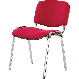 Стул офисный Easy Chair ИЗО/ISO красный ткань металл хромированный, поперечина (диаметр) 18 мм (2028507)
