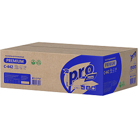 Полотенца бумажные листовые PROtissue H2 Z-сложение 2-слойные белые 21 пачка по 200 листов (C442)