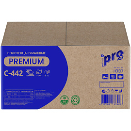 Полотенца бумажные листовые PROtissue H2 Z-сложение 2-слойные белые 21 пачка по 200 листов (C442)