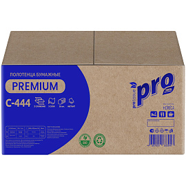 Полотенца бумажные листовые PROtissue H2 Z-сложение 2-слойные белые 28 пачек по 150 листов (C444)