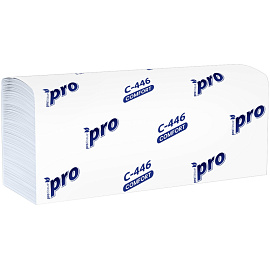 Полотенца бумажные листовые PROtissue H2 Z-сложение 1-слойные белые 28 пачек по 200 листов (C446)