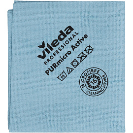 Салфетка хозяйственная с ПУ покрытием Vileda Professional микрофибра 38x35 см 260 г/кв.м синяя