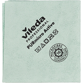 Салфетка хозяйственная с ПУ покрытием Vileda Professional микрофибра 38x35 см 260 г/кв.м зелёная