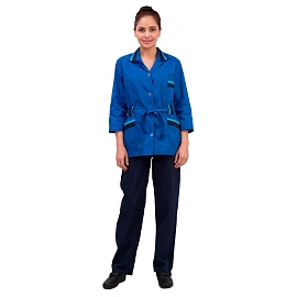 Костюм для горничных и уборщиц у04-КБР васильковый/синий (размер 60-62, рост 170-176) фото Костюм для горничных и уборщиц у04-КБР васильковый/синий (размер 60-62, рост 170-176)