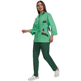 Костюм для горничных и уборщиц у04-КБР зеленый/салатовый (размер 44-46, рост 158-164) фото Костюм для горничных и уборщиц у04-КБР зеленый/салатовый (размер 44-46, рост 158-164)