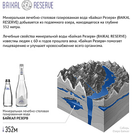 Вода минеральная Baikal Reserve лечебно-столовая газированная 0.75 л