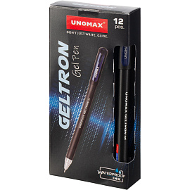 Ручка гелевая неавтоматическая Unomax Geltron синяя (толщина линии 0.3 мм)