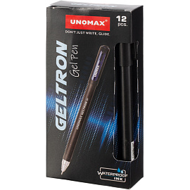 Ручка гелевая неавтоматическая Unomax Geltron черная (толщина линии 0.3 мм)