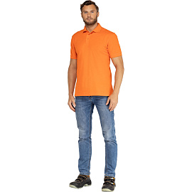 Футболка поло мужская оранжевая короткий рукав (размер S)