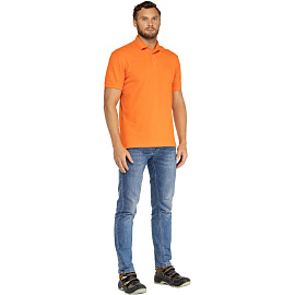 Футболка поло мужская оранжевая короткий рукав (размер S)
