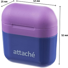 Точилка для карандашей Attache с контейнером пластиковая фиолетовая