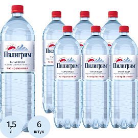 Вода минеральная Пилигрим столовая газированная 1.5 л