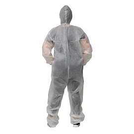 Комбинезон одноразовый с капюшоном Каспер белый 45 г/кв.м (размер M)