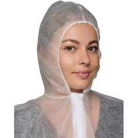 Комбинезон одноразовый с капюшоном Каспер белый 45 г/кв.м (размер M)