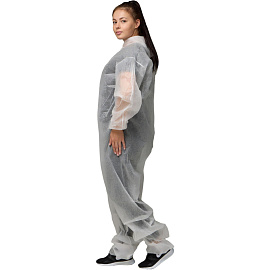 Комбинезон одноразовый с капюшоном Каспер белый 45 г/кв.м (размер 60-62, XXXL)