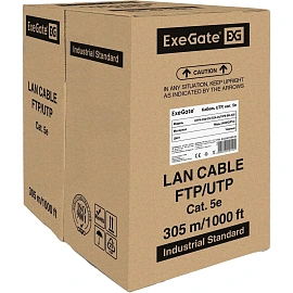 Кабель витая пара ExeGate UTP4-C5e-CU-S24-OUT-PE-BK-305-FLUKE cat 5e 305 м (EX256749RUS)