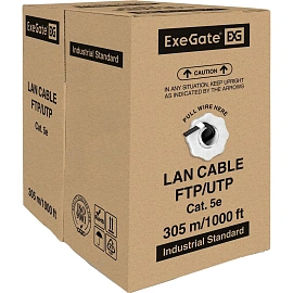 Кабель витая пара ExeGate UTP4-C5e-CU-S24-OUT-PE-BK-305-FLUKE cat 5e 305 м (EX256749RUS)