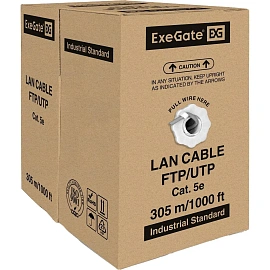 Кабель витая пара ExeGate UTP4-C5e-CU-S25-IN -LSZH-GR-305-FLUKE cat 5e 305 м (EX289281RUS)