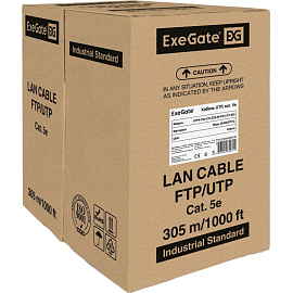 Кабель витая пара ExeGate UTP4-C5e-CU-S26-IN-PVC-GY-305 cat 5e 305 м (EX264556RUS)