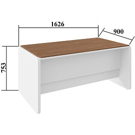 Cтол прямой Комус Мебель Linkor (орех линкольн/белый, 1626х900х753 мм)
