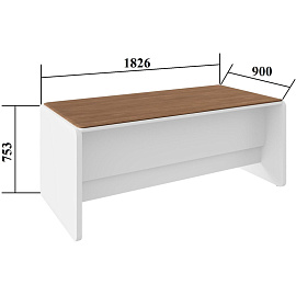 Стол прямой Комус Мебель Linkor (орех линкольн/белый, 1826х900х753 мм)