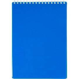 Блокнот Attache Plastic А5 80 листов синий в клетку на спирали (150x210 мм)