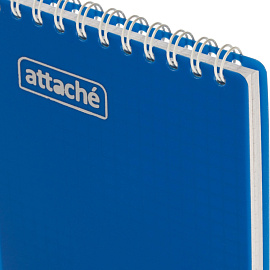 Блокнот Attache Plastic А6+ 80 листов синий в клетку на спирали (101х170 мм)