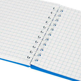 Блокнот Attache Plastic А6+ 80 листов синий в клетку на спирали (101х170 мм)
