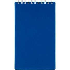 Блокнот Attache Plastic А6+ 80 листов синий в клетку на спирали (101х170 мм)