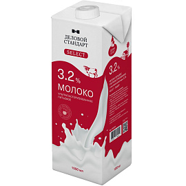 Молоко Деловой стандарт УТП 3,2% 1л, 1856543 Т