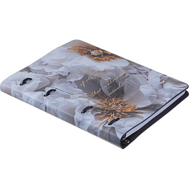 Тетрадь на кольцах со сменным блоком Infolio Study Beauty А5 120 листов с рисунком в клетку с перфорацией, тиснение фольгой