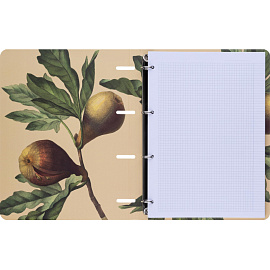Тетрадь на кольцах со сменным блоком Be Smart Flora А4 120 листов черная в клетку с перфорацией, тиснение фольгой