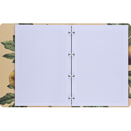 Тетрадь на кольцах со сменным блоком Be Smart Flora А4 120 листов черная в клетку с перфорацией, тиснение фольгой