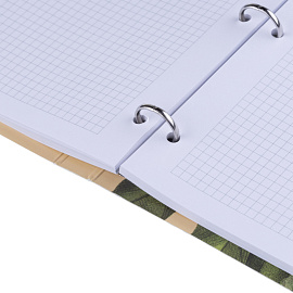 Тетрадь на кольцах со сменным блоком Be Smart Flora А4 120 листов черная в клетку с перфорацией, тиснение фольгой