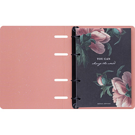 Тетрадь на кольцах со сменным блоком Be Smart Flora Букет А5 120 листов с рисунком в клетку с перфорацией, матовая ламинация