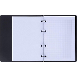 Тетрадь на кольцах со сменным блоком Be Smart Believe А5 120 листов черная в клетку с перфорацией, тиснение фольгой