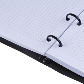 Тетрадь на кольцах со сменным блоком Be Smart Believe А5 120 листов черная в клетку с перфорацией, тиснение фольгой