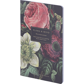 Тетрадь общая Be Smart Flora А5 48 листов в клетку на скрепке (обложка с рисунком, матовая ламинация, тиснение фольгой)