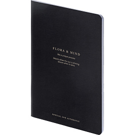 Тетрадь общая Be Smart Flora А5 48 листов в клетку на скрепке (обложка черная, матовая ламинация, тиснение фольгой)