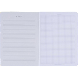 Тетрадь общая Be Smart Flora А5 48 листов в клетку на скрепке (обложка черная, матовая ламинация, тиснение фольгой)