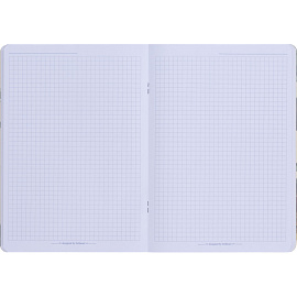 Тетрадь общая Be Smart Flora А5 48 листов в клетку на скрепке (обложка черная, матовая ламинация, тиснение фольгой)